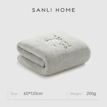 SANLI 三利 婴儿浴巾新生儿童超软比纯棉吸水宝宝洗澡浴巾儿童神奇动物款 牛气冲天-灰