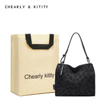 Chearly kitity 女包2024高级感链条百搭单肩斜挎包 CK3000221-黑色