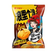 好丽友 浪里个浪薯片 玉米浓汤味 麻辣小龙虾味65g *任选5件