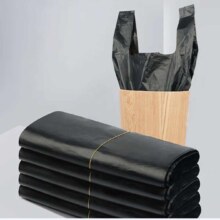 一次性加厚黑色式手提式平底垃圾袋家用厨房卫生间塑料袋  15只