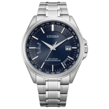 西铁城（CITIZEN） 新款多局电波手表 光动能防水夜光日显万年历腕表 生日礼物 CB0250-84L 男款钢带