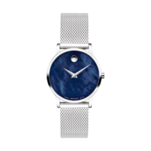摩凡陀（Movado）瑞士手表博物馆系列腕表石英钢带女表28mm ETA-F03.101 0607425