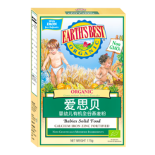 爱思贝（EARTH'S BEST）【售完即止】有机燕麦大米粉高铁米糊米粉婴儿宝宝辅食6个月175g