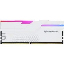 宏碁掠夺者（PREDATOR）64G(32G×2)套装 DDR5 6400频率 台式机内存条 Hermes冰刃系列 RGB灯条(C32) 白色 AI电脑配件