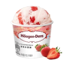 哈根达斯（Haagen-Dazs）【杨幂同款】经典草莓口味冰淇淋 100ml/杯