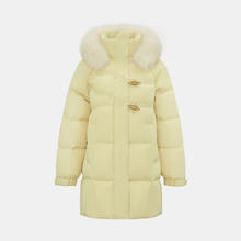 雪中飞 2024冬新款女士中长款羽绒服狐狸毛领高品质时尚保暖温柔