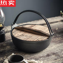 结盟者 铸铁炖锅 家用无涂层 29cm 直径29c杉木盖+手套5-6人份