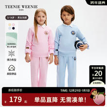 TEENIE WEENIE Kids小熊童装24春季男女童圆领贴标卫衣 粉色 120cm