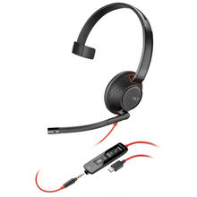 博诣 Plantronics 缤特力 Poly 博诣 C5210 压耳式头戴式有线耳机 黑色 USB口