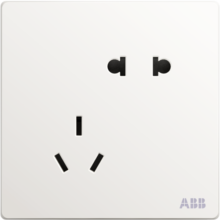 ABB开关插座面板 10A错位斜五孔插座 轩致系列 白色