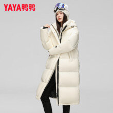 京东百亿补贴、再降价：YAYA 鸭鸭 奢金羽绒服女 长款过膝 宽松加厚外套