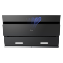 美的（Midea）家用21大吸力抽油烟机 自清洁侧吸油烟机JN205厨房脱排油烟机 挥手智控抽烟机燃气灶具套装两件套 【单烟机】21大风力排烟机 厨房家电