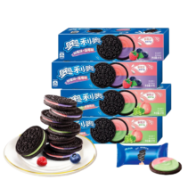 plus会员:奥利奥（Oreo）夹心饼干缤纷双果味双口味装97gX4零食早餐下午茶