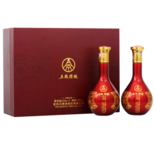 五粮液股份出品 浓香型高度白酒 礼盒装 年货好礼 52度 500mL 2瓶 中国红礼盒