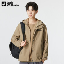 Jack Wolfskin狼爪软壳衣男秋冬户外运动休闲透气防风防泼水宽松大码外套夹克男 172-5601/栗棕色 XL 180/104A
