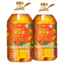 金龙鱼 食用油 物理压榨 压榨一级花生油6.18L*2