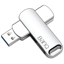 banq 256GB USB3.2 Gen1 U盘 F61高速版 全金属电脑车载两用优盘360度旋转 移动商务大容量upan防震