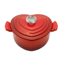 酷彩（Le Creuset）珐琅锅法国铸铁锅20cm心形锅 焖蒸炖煮煲汤锅通用多功能微压进口 心形锅红色 20cm