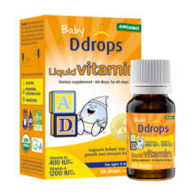Ddrops滴卓思 新生婴幼儿童营养维生素AD滴剂vd3 初生0-1岁 1.7ml 400IU
