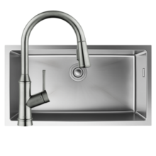 汉斯格雅（Hansgrohe） 水槽304不锈钢水槽抽拉龙头洗菜盆洗碗盆套装 抽拉龙头不锈钢单槽43454807