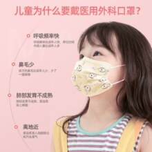 维德（WELLDAY）一次性外科儿童口罩灭菌级挂耳式三层防护防细菌飞沫轻薄透气口罩 【50只】小黄狗儿童外科口罩