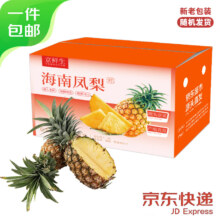 PLUS会员:京鲜生 海南金钻凤梨 净重2.8-3斤/2个*5件 单果650g+