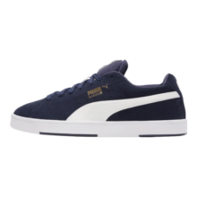 彪马（PUMA）官方【滑板鞋】男低帮经典复古百搭运动轻便透气板鞋SUEDE356414 粗呢蓝-白色-金色-28 39