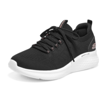 斯凯奇（Skechers）女子一脚蹬休闲鞋高回弹透气运动鞋秋季149994 黑色/粉红色/BKPK 36