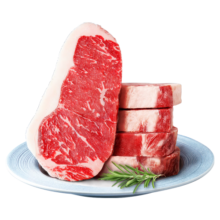 淳鲜四季X京东PLUS会员联名款 M3原切西冷牛排1kg/4-5片 安格斯牛肉生鲜