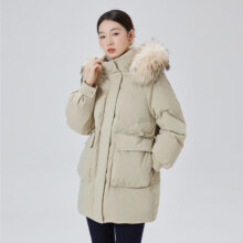 20点开始：eral 艾莱依 大毛领羽绒服女 新款中长款连帽