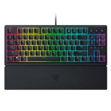 雷蛇（Razer）雨林狼蛛V3竞技版 轻机械游戏键盘 电竞游戏键盘 87键 带腕托 RGB背光灯效