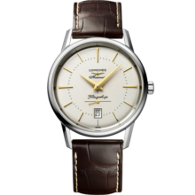 浪琴（LONGINES）瑞士手表 军旗复刻系列 机械皮带男表 新年礼物 L47954782