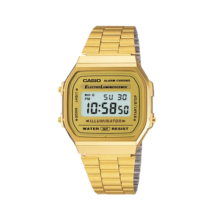 卡西欧（CASIO）手表 经典方块小金表时尚ins复古男表女表情侣表夜光电子表 A168WG-9W 36mm表盘男款