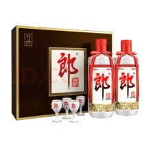 plus会员、需首购：郎酒 郎牌郎酒 酱香型白酒 53度 500ml*2瓶 礼盒装