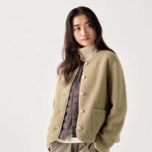 6日20点：优衣库 女装仿羊羔绒 圆领开衫