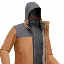 plus会员：迪卡侬 冲锋衣防风防水可拆卸三合一夹克户外保暖登山服男款