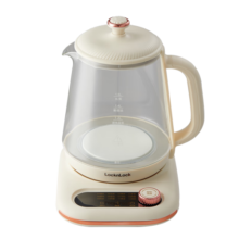 乐扣乐扣养生壶EJK3435 煮茶器 办公室家用玻璃花茶壶烧水壶电热水壶电炖壶 1.6升-白色（含茶漏）