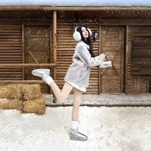 快快 凑单叠服饰券三福防水防滑厚底雪地靴