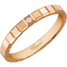 萧邦（Chopard）明星同款小冰块窄版戒指女女士18K玫瑰金戒指情侣新年礼物 18K玫瑰金单钻 52