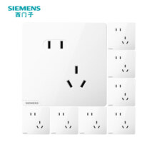 西门子（SIEMENS） 【清单报价】皓彩雅白色无边框大面板 开关插座面板家用暗装86型 10A斜五孔10只