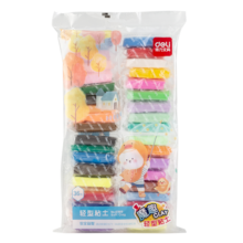【全网低价】得力(deli)36色超轻粘土幼儿园黏土彩泥橡皮泥玩具美术手工DIY太空沙10g/袋装 儿童文具生日礼物