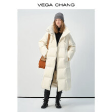 20点开始：VEGA CHANG 90白鸭绒长款高级加厚羽绒外套 月光米
