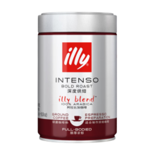 ILLY意利（illy）纯黑咖啡粉（深度烘焙）醇厚浓郁意式咖啡罐装250g