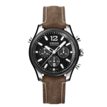 宇联（UNION GLASHUTTE SA）格拉苏蒂德国贝利士一表三带男士机械计时码表新年礼物