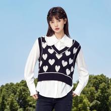 Semir 森马 女士木耳边娃娃领衬衣两件套
