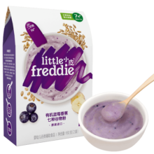小皮（Little Freddie）有机高铁米粉婴儿 宝宝辅食6到12月龄营养婴儿米糊多谷物 7到9月+ 有机蓝莓谷物米粉 160g