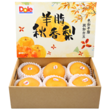 京东百亿补贴:都乐Dole 山东羊脂秋香梨3.8斤礼盒装 6-7枚 源头直发 包邮