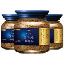 PLUS会员：AGF 冻干速溶黑咖啡蓝金罐80g*3 特浓混合风味 无蔗糖美式咖啡