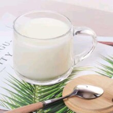 玻璃饮水杯成人牛奶杯早餐大肚杯带盖勺加热咖啡泡茶杯简约啤酒杯 简约杯 350ml 1只
