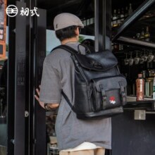 初弎双肩包男士背包大容量电脑包大学生书包潮流毕业季旅行女日常通勤 黑狮祥云